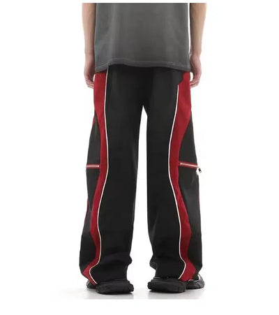 BAGGY PANTS GRAY AND BLACK PATCHWORK CARGO PANTS