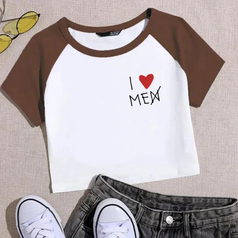 BATWING SLEEVE T-SHIRT WITH I LOVE MEN CROSSED OUT - BATWING SLEEVE BEACH