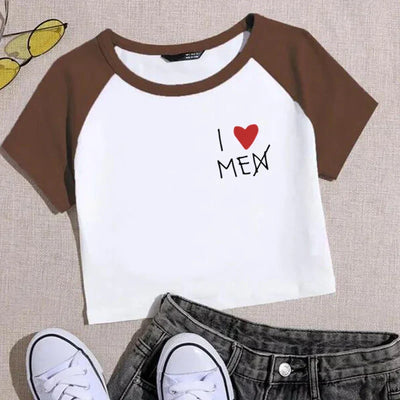 BATWING SLEEVE T-SHIRT WITH I LOVE MEN CROSSED OUT - BATWING SLEEVE BEACH