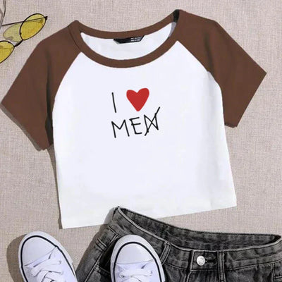 BATWING SLEEVE T-SHIRT WITH I LOVE MEN CROSSED OUT - BATWING SLEEVE BEACH