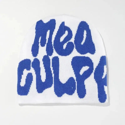 BEANIE BLACK AND WHITE PATTERNED MEA CULPA BEANIS