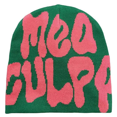 BEANIE BLACK AND WHITE PATTERNED MEA CULPA BEANIS