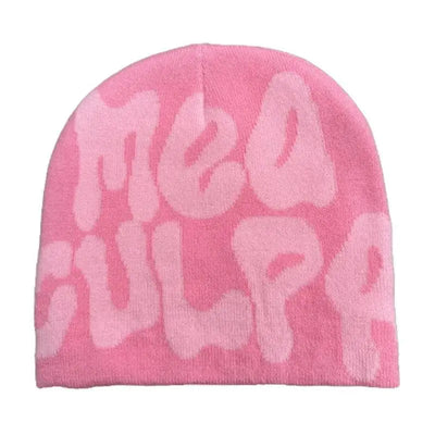 BEANIE BLACK AND WHITE PATTERNED MEA CULPA BEANIS