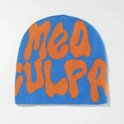 BEANIE BLACK AND WHITE PATTERNED MEA CULPA BEANIS