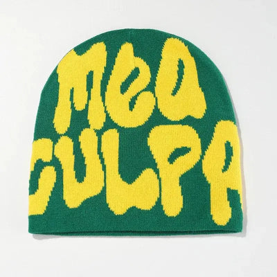 BEANIE BLACK AND WHITE PATTERNED MEA CULPA BEANIS