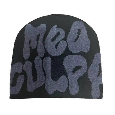 BEANIE BLACK AND WHITE PATTERNED MEA CULPA BEANIS