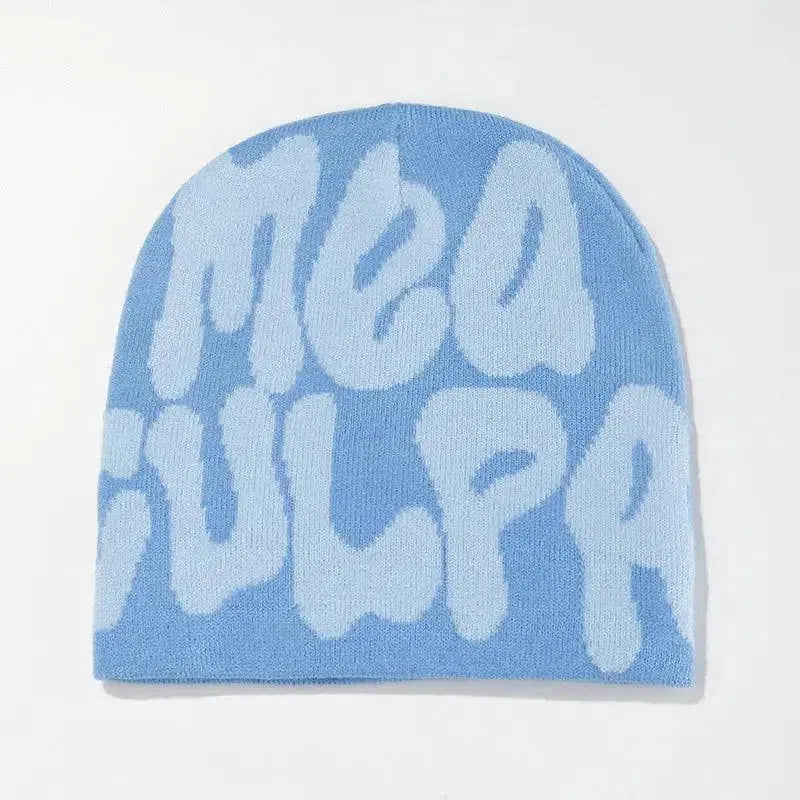 BEANIE BLACK AND WHITE PATTERNED MEA CULPA BEANIS