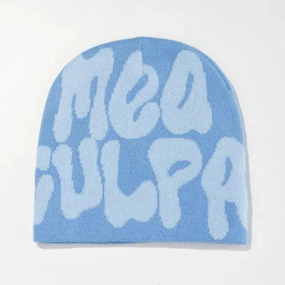 BEANIE BLACK AND WHITE PATTERNED MEA CULPA BEANIS