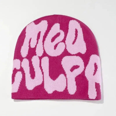 BEANIE BLACK AND WHITE PATTERNED MEA CULPA BEANIS