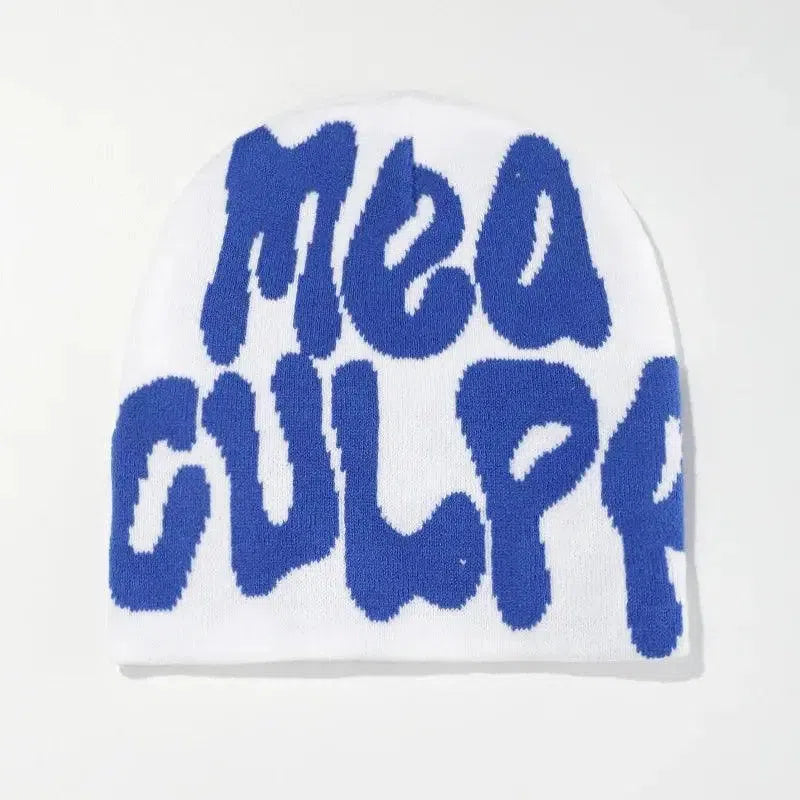 BEANIE BLACK AND WHITE PATTERNED MEA CULPA BEANIS