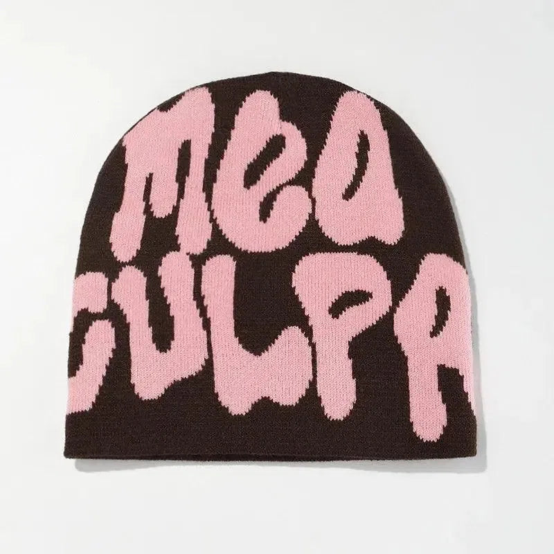 BEANIE BLACK AND WHITE PATTERNED MEA CULPA BEANIS