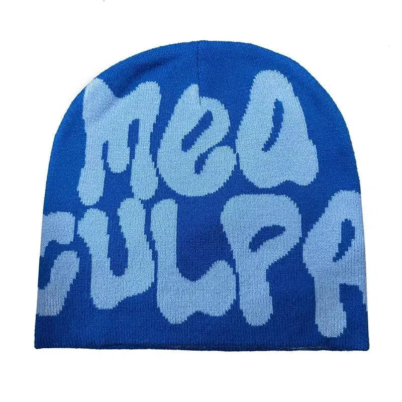 BEANIE BLACK AND WHITE PATTERNED MEA CULPA BEANIS