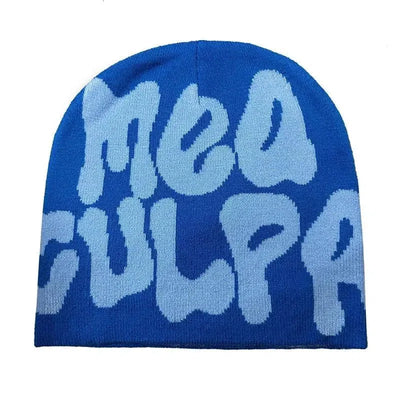 BEANIE BLACK AND WHITE PATTERNED MEA CULPA BEANIS