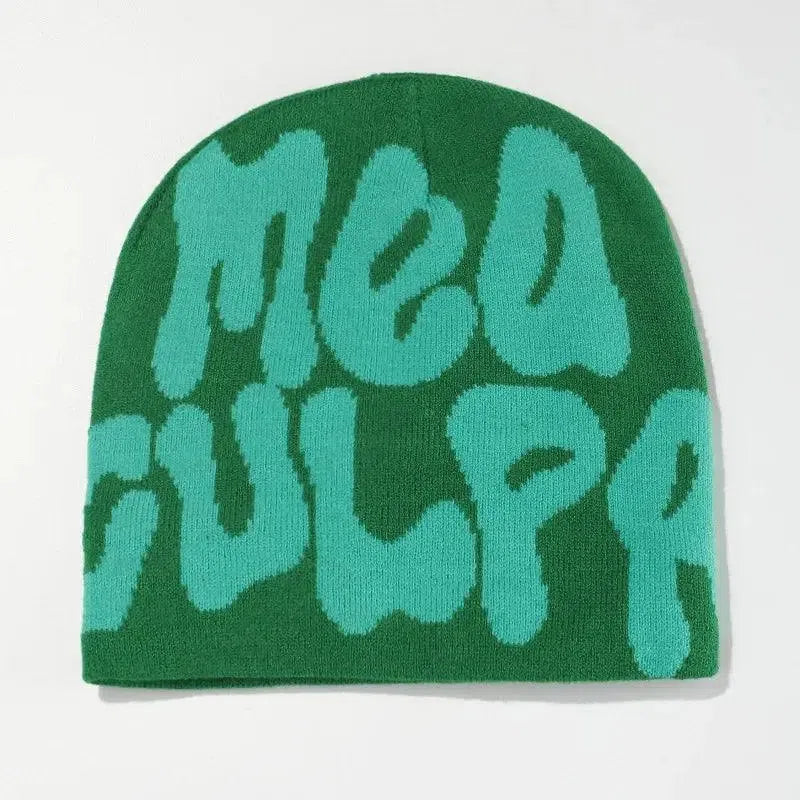 BEANIE BLACK AND WHITE PATTERNED MEA CULPA BEANIS