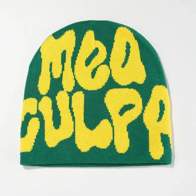 BEANIE BLACK AND WHITE PATTERNED MEA CULPA BEANIS