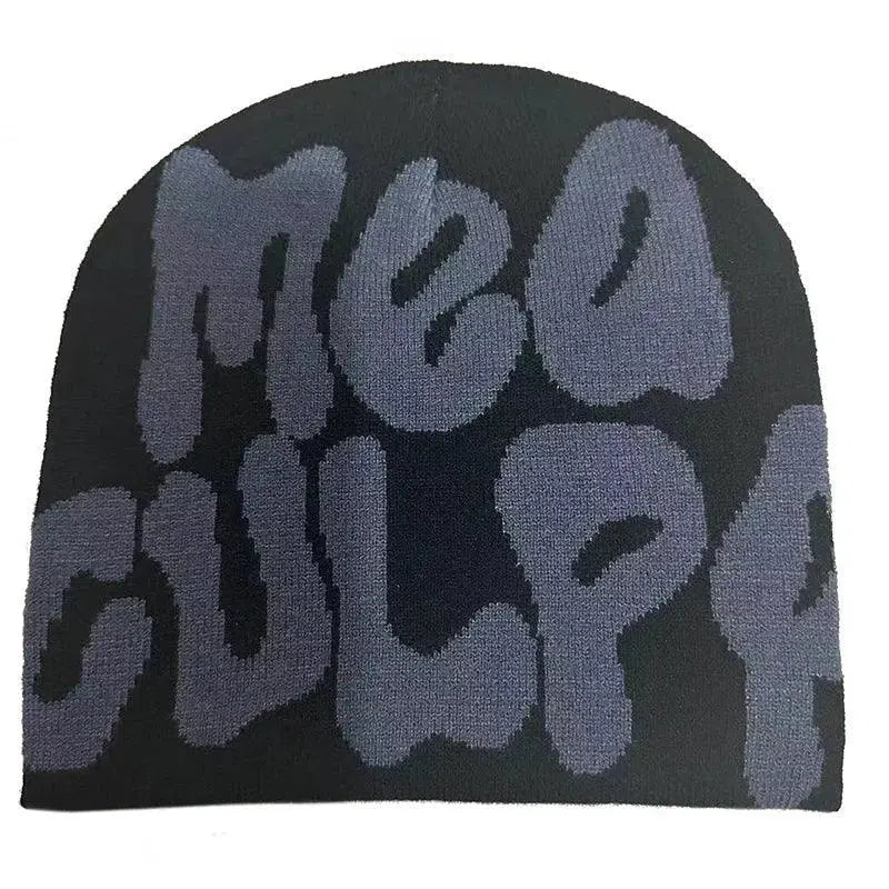 BEANIE BLACK AND WHITE PATTERNED MEA CULPA BEANIS