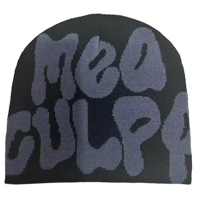 BEANIE BLACK AND WHITE PATTERNED MEA CULPA BEANIS