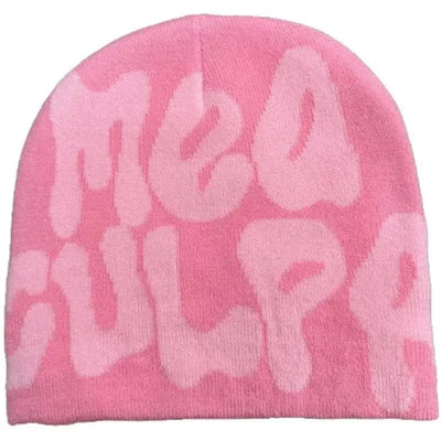 BEANIE BLACK AND WHITE PATTERNED MEA CULPA BEANIS