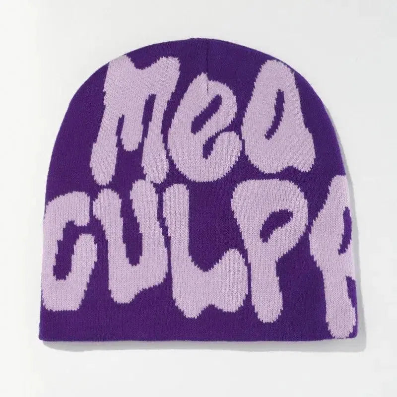 BEANIE BLACK AND WHITE PATTERNED MEA CULPA BEANIS
