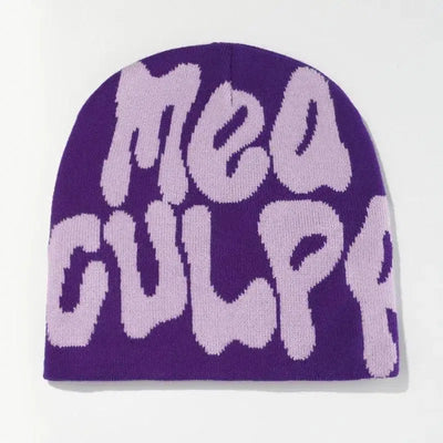 BEANIE BLACK AND WHITE PATTERNED MEA CULPA BEANIS