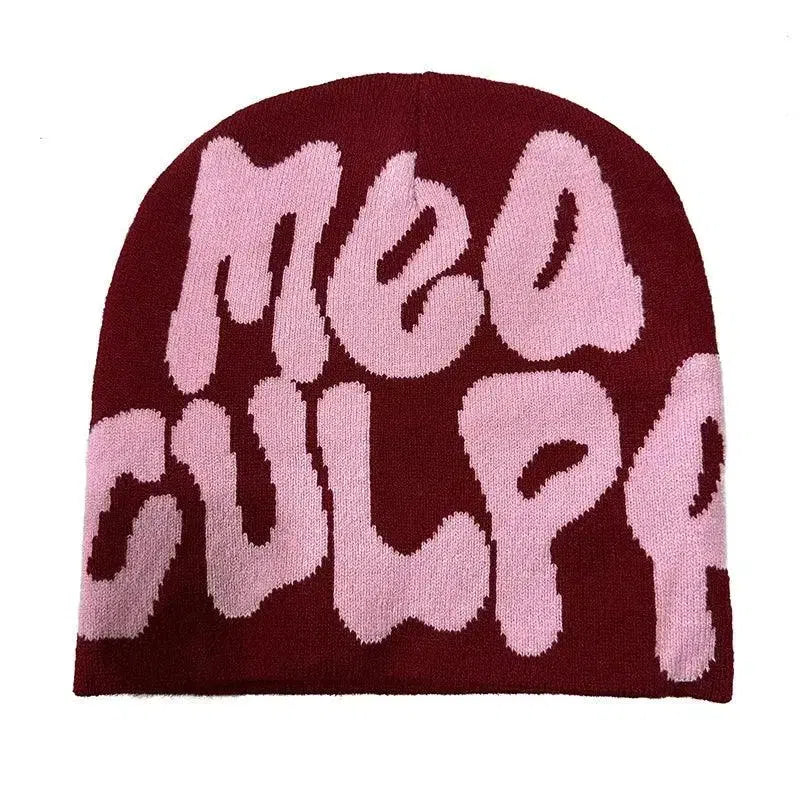 BEANIE BLACK AND WHITE PATTERNED MEA CULPA BEANIS