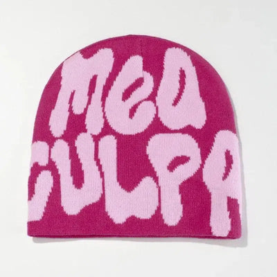 BEANIE BLACK AND WHITE PATTERNED MEA CULPA BEANIS