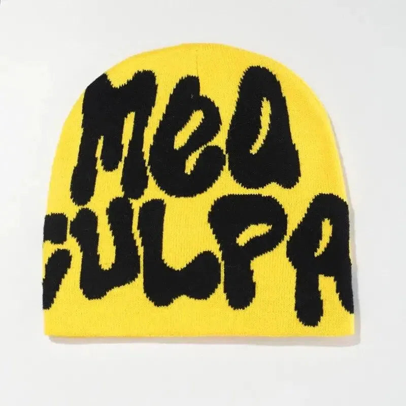 BEANIE BLACK AND WHITE PATTERNED MEA CULPA BEANIS