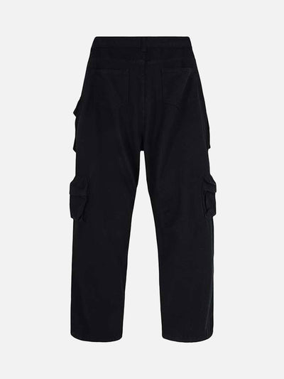 BEIGE CARGO PANTS WITH MULTIPLE POCKETS COTTON BLEND PANTS