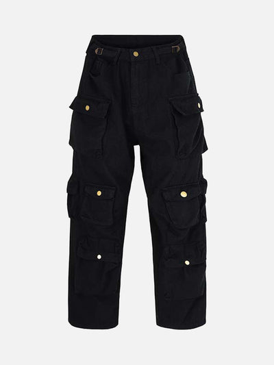 BEIGE CARGO PANTS WITH MULTIPLE POCKETS COTTON BLEND PANTS