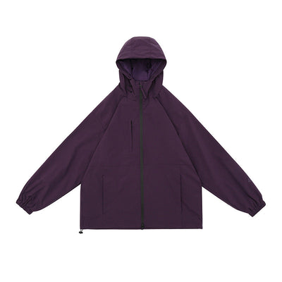 BEIGE HOODED JACKET WITH ZIPPER PREMIUM OVERSIZED FIT JACKET