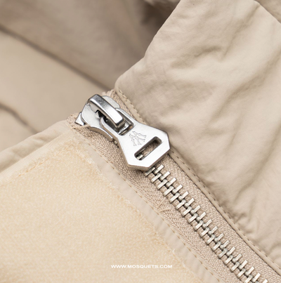 BEIGE OVERSIZED DROPPED SHOULDER HOODED PUFFER JACKET