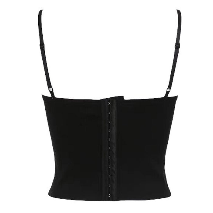 BLACK AND WHITE LACE-TRIMMED CAMISOLE FOR WOMEN