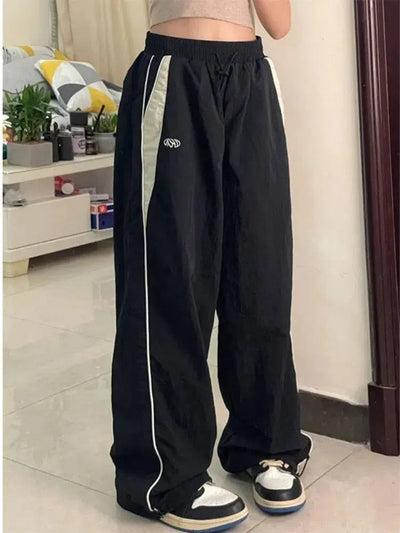 BLACK AND WHITE TRACK PANTS VINTAGE OVERSIZED BAGGY STYLE