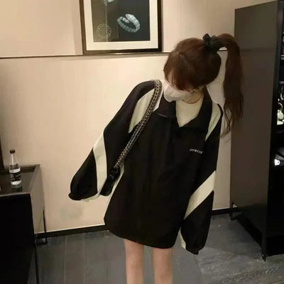 BLACK AND WHITE WINDBREAKER JACKET - STREETWEAR BLACK STYLE