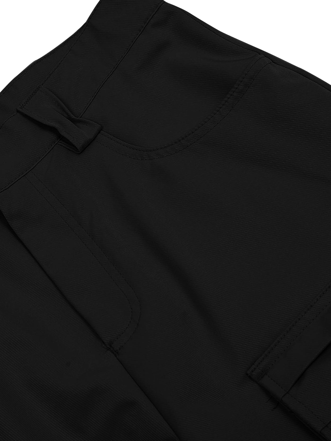 BLACK CARGO PANTS MID WAIST STRAIGHT LEG DESIGN
