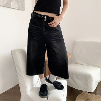BLACK DENIM CULOTTES FOR SUMMER JEAN STYLE