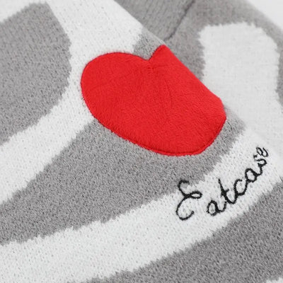BLACK GRAPHIC SWEATER WITH SKELETON DESIGN AND HEART - SKULL GRAPHIC SWEATER