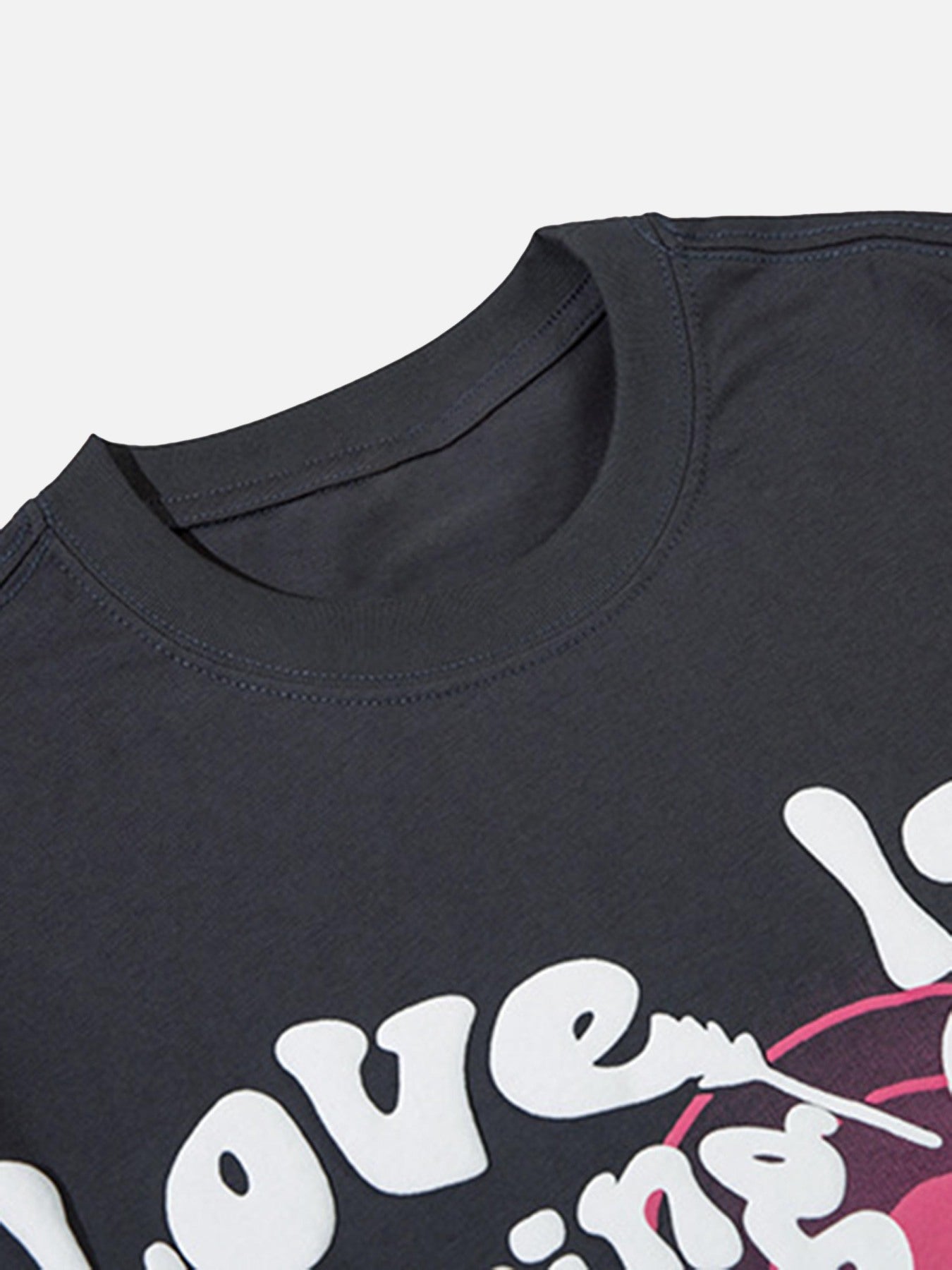 BLACK GRAPHIC T-SHIRT UNISEX STREETWEAR COTTON BLEND