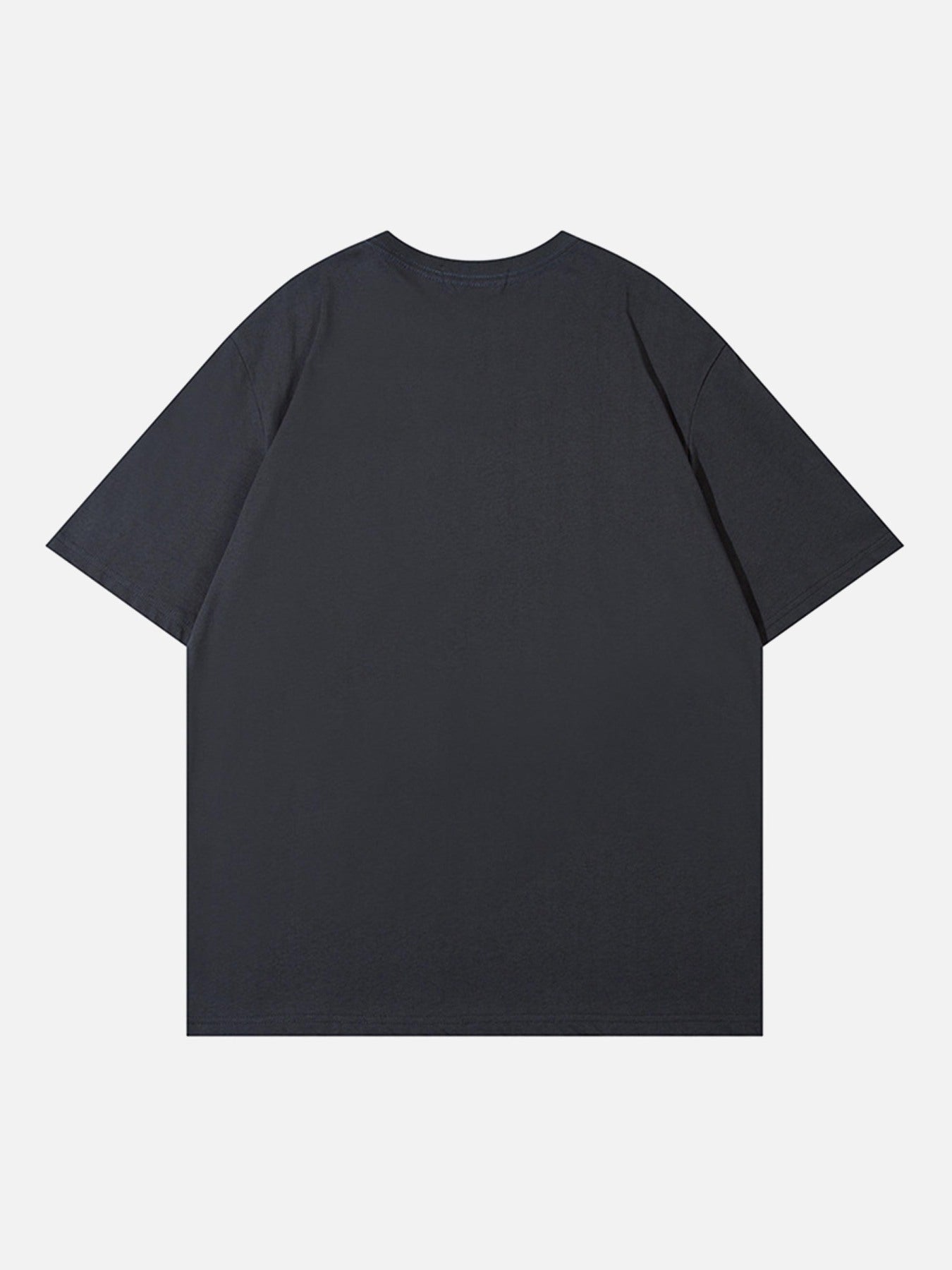 BLACK GRAPHIC T-SHIRT UNISEX STREETWEAR COTTON BLEND