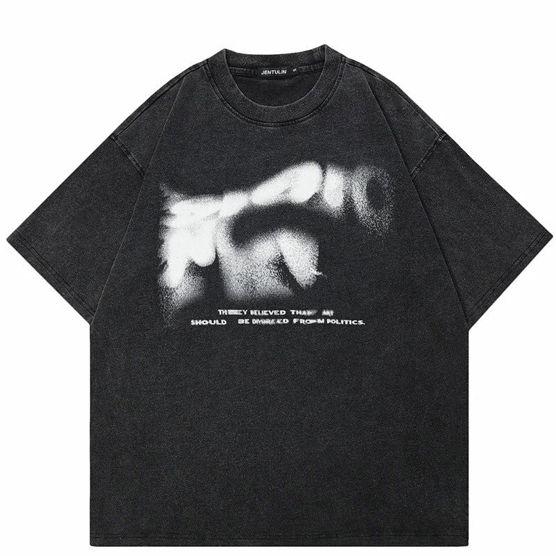 BLACK GRAPHIC TEE SHIRT - STATEMENT TEE SHIRT POLITICS