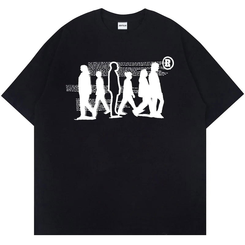 BLACK GRAPHIC UNISEX OVERSIZED TEE SHIRT