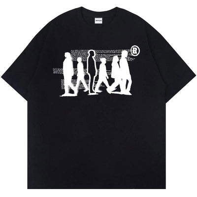 BLACK GRAPHIC UNISEX OVERSIZED TEE SHIRT