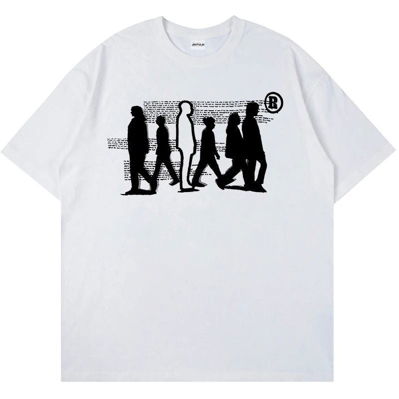 BLACK GRAPHIC UNISEX OVERSIZED TEE SHIRT