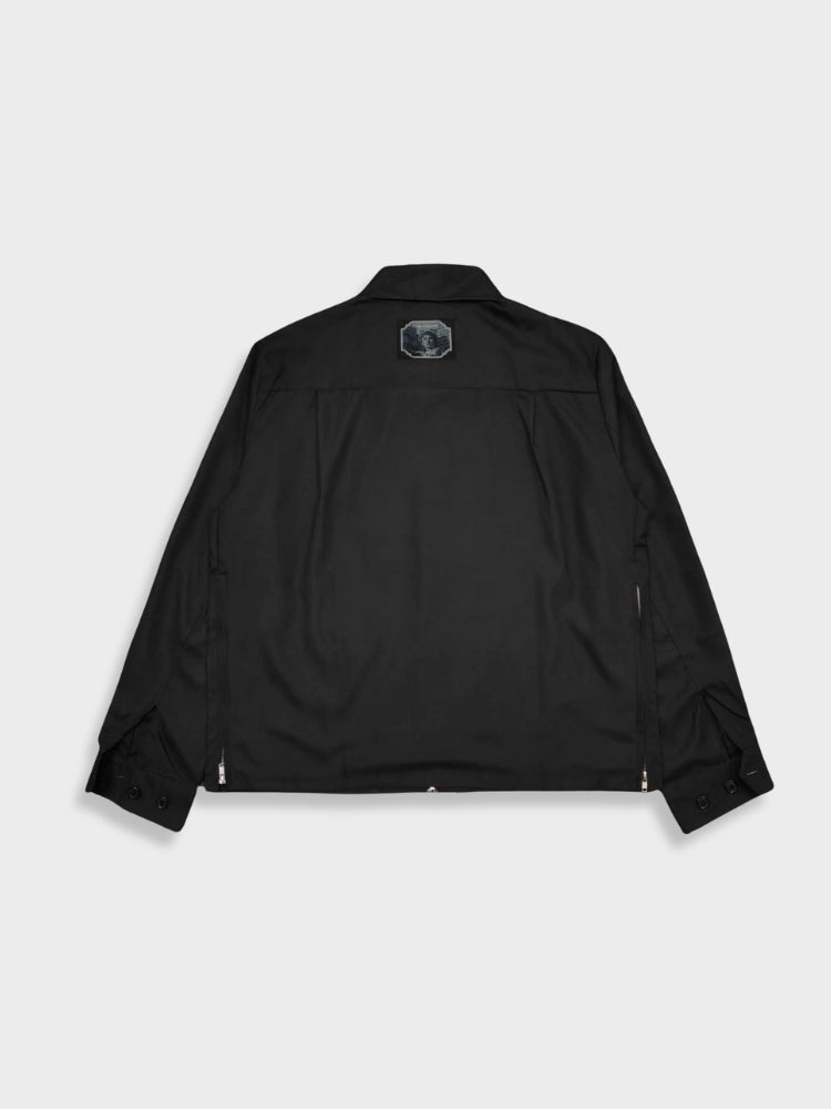 BLACK JACKET WITH WOMAN GRAPHIC - UNISEX STATEMENT PIECE, JACKET SMOKING GIRL