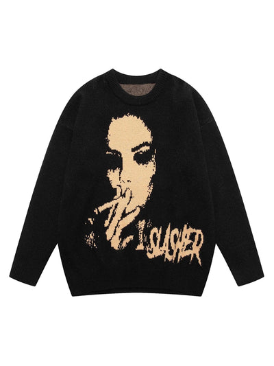 BLACK KNIT SWEATER VINTAGE