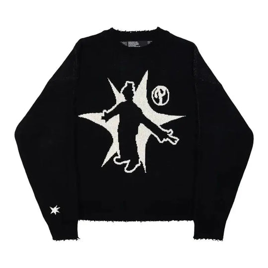 LifeOfStreetwear | Men’s Oversized Knit Graphic Sweater