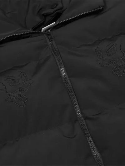 BLACK PUFFER JACKET WITH CAT-EAR HOOD - DEVIL PARKA FASHION FORWARD