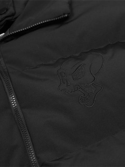 BLACK PUFFER JACKET WITH CAT-EAR HOOD - DEVIL PARKA FASHION FORWARD