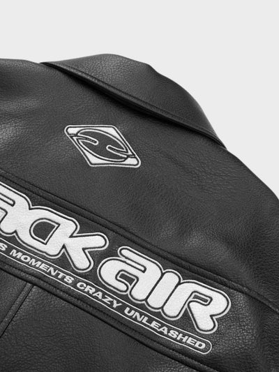 BLACK SATIN BOMBER JACKET VINTAGE BLACKAIR RACING