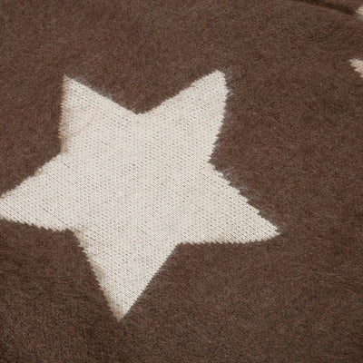 BLACK SWEATER WITH WHITE STARS - BLACK STAR GRAPHIC DESIGN